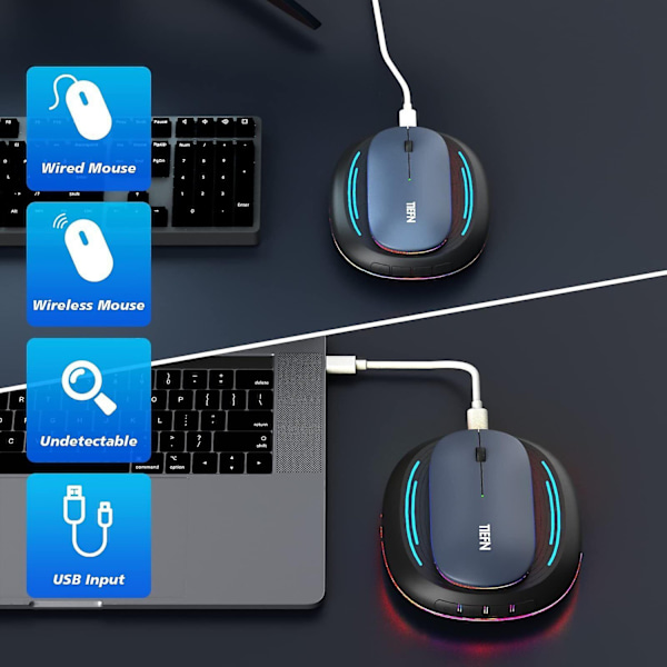 Mouse Jiggler Muse Jiggler Uopdagelig med Timer Musebevæger Hjemmekontor-WELLNGS