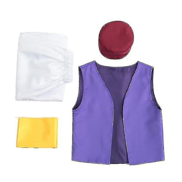 Halloween Voksen Fantasy Mytisk Prins Aladdin Tusen og En Natt Anime Cosplay Full Kostyme, Fest Herre Cos-AM-WELLNGS 4Pcs XXL