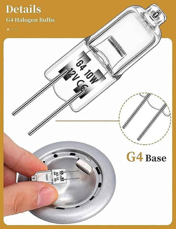 10 stk. G4 Halogen Pære 10W 12V - WELLNGS