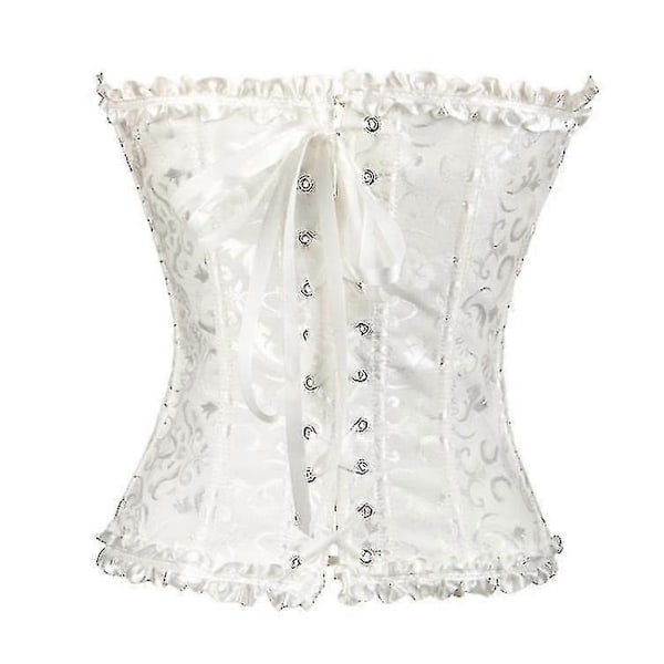 Tube Top Jacquard Goottilainen Palatsi Korsetti Liivi Muotoileva Korsetti -WELLNGS White 6XL