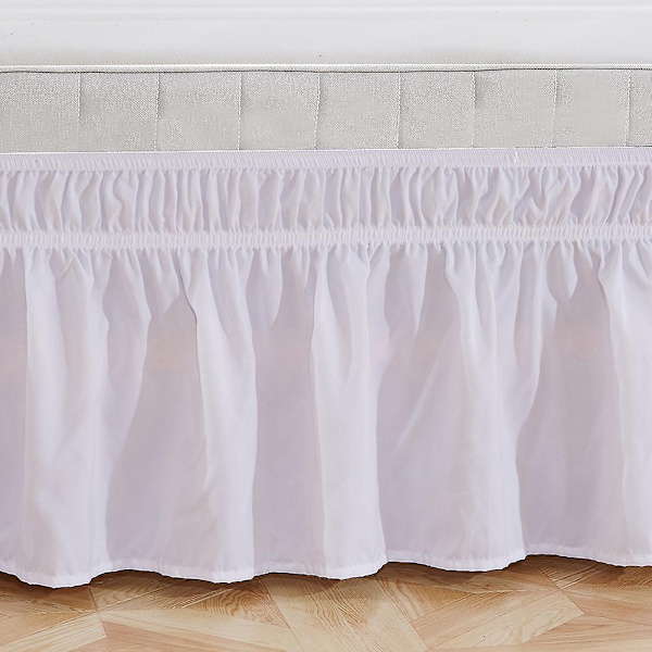 Elastisk polyester sengekant volang enkel passform spredt deksel volang (Queen)-WELLNGS