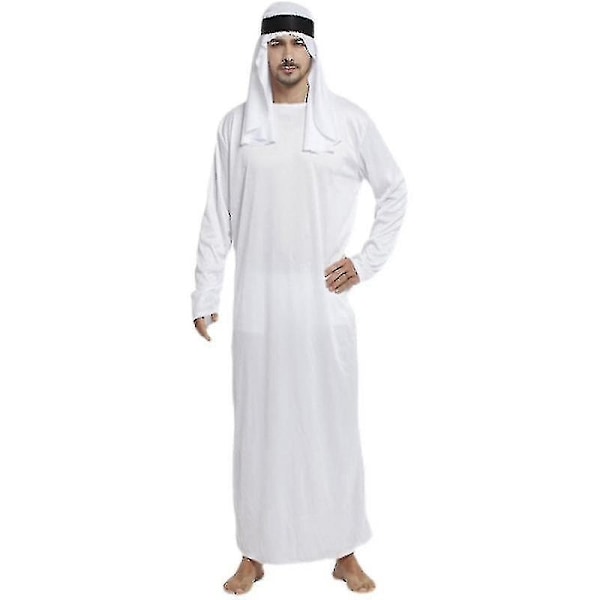 Miesten arabialainen puku Arabian Sheik Halloween Cosplay Robe Fancy Dress Outfit-WELLNGS M