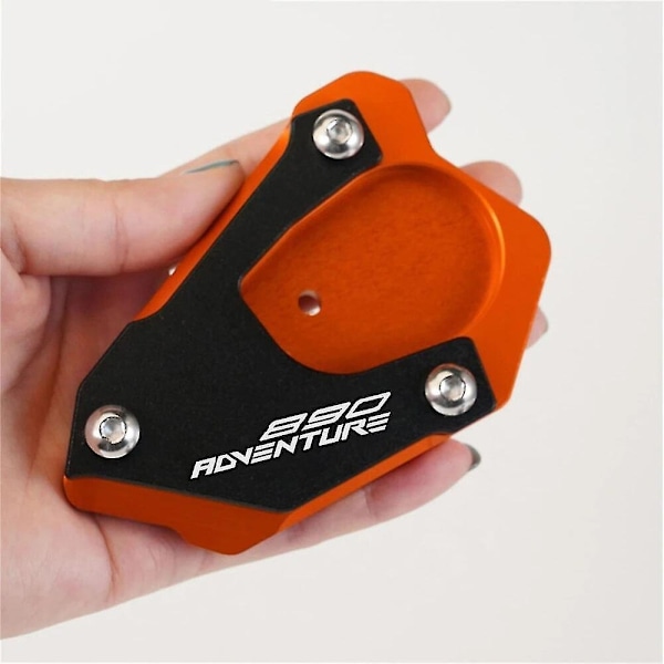 for KTM 890 Adventure R 890ADV 890adventure 2020 2021 2022 2023 Motorsykkel Tilbehør dekkventilhette Kickstand Sidestøtte Pude-WELLNGS stand pad-Orange