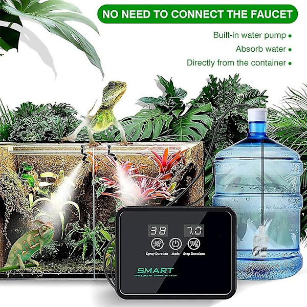 Vand Timere Intelligent Fogger Terrarier Luftfugter Elektronisk Timer Automatisk Tåge Regnskov Timing Spray System Kit Kontrol Sprinkler-WELLNGS with touch screen-US