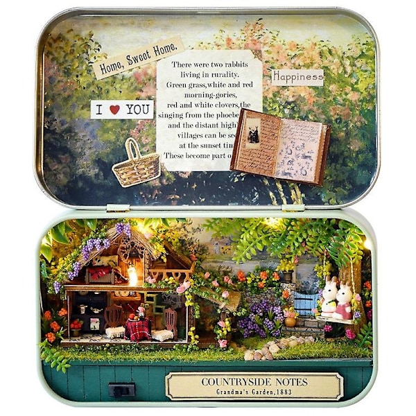 Box Theater Miniatyyri Nukkekoti Valmiiksi Valmistettu Pieni Tee-se-itse Nukkekotipaketti Huonekalukotelo lelut Lapsille Syntymäpäivälahjat-WELLNGS Q004