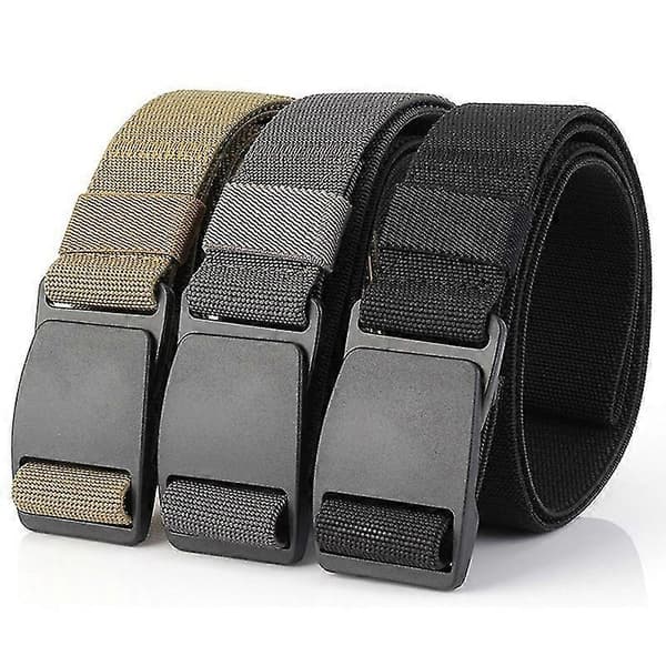 Herre Stretch Belte Usynlig Casual Web Belte Hurtigutløser Flat Plastspenne-WELLNGS Light Gray