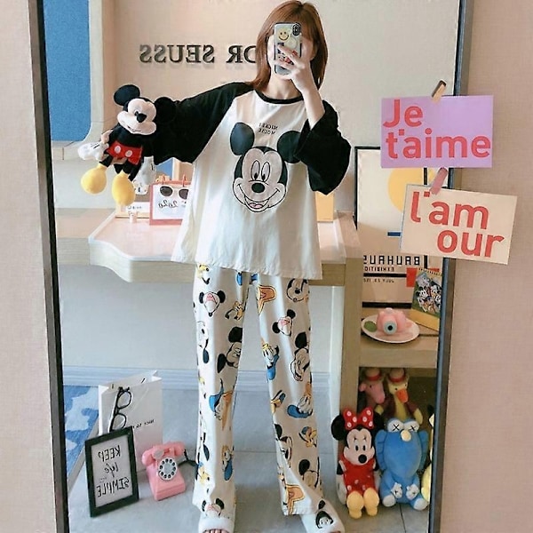 Gabors Disney tecknad animation Donald Duck dam pyjamas populär höst långärmad bekväm ytterkläder hem kläder kostym - WELLNGS B 65-75kg