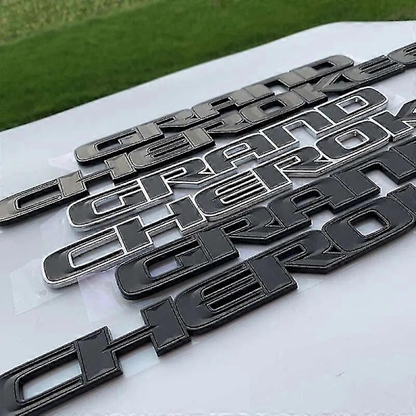 3D ABS Kromi Musta Logo Grand Cherokee Tunnus Kirjaimet Nimikyltti Auton Oven Merkki Tarra Jeep Grand Cherokee Tarra Lisävarusteet - WELLNGS Glossy Black 13-16