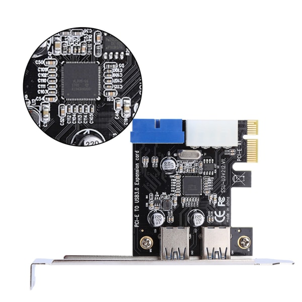 PCIE til USB3.0 utvidelseskortadapter med front 19PIN-grensesnitt-WELLNGS