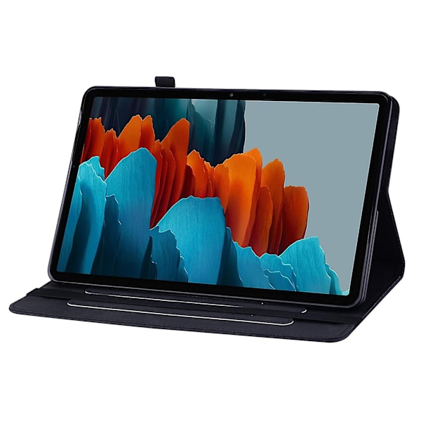 for Samsung Galaxy Tab S9+ PU Læder Tablet Etui Lynlås Lomme Kortpladser Tegnebog Stativ Cover-Sort-WELLNGS Black