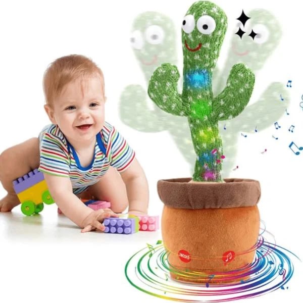 Dansende kaktus Talende kaktus Legetøj gentager hvad du siger Grøn julegave til børn-WELLNGS