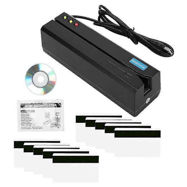 Msr605x Magneettinauhan Kortinlukija LED-ilmaisin Magneettinauhan Kirjoitin 3 Raidaa - WELLNGS