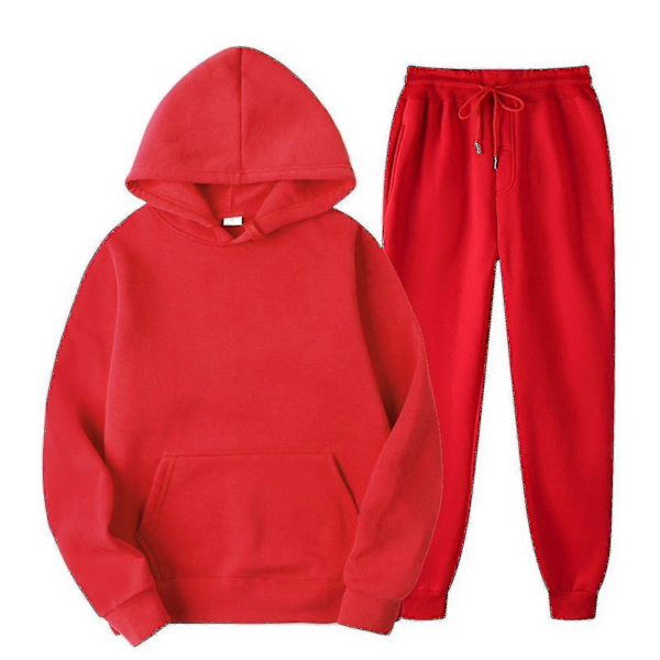 Träningsset med Joggingbyxor, Huvtröja med Dragkedja - WELLNGS Red M