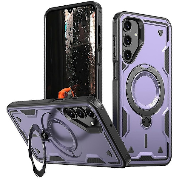 Mobiltelefonskal för Samsung Galaxy A16 4G/5G, kompatibel med MagSafe militärskydd PC+TPU stativ - WELLNGS Style H