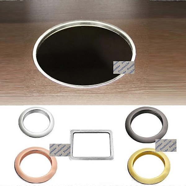 Kvadratisk Rektangulär Rund Rostfritt Stål Bänkskiva Bänkskiva Avfallssorteringslucka Grommet Borstad Polerad Roséguld Gunblack-WELLNGS Titanium Black