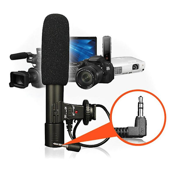 3,5 mm DV-stereomikrofon Mic-WELLNGS för Nikon D7000 D300s D5100 D5300 D3300 D3200