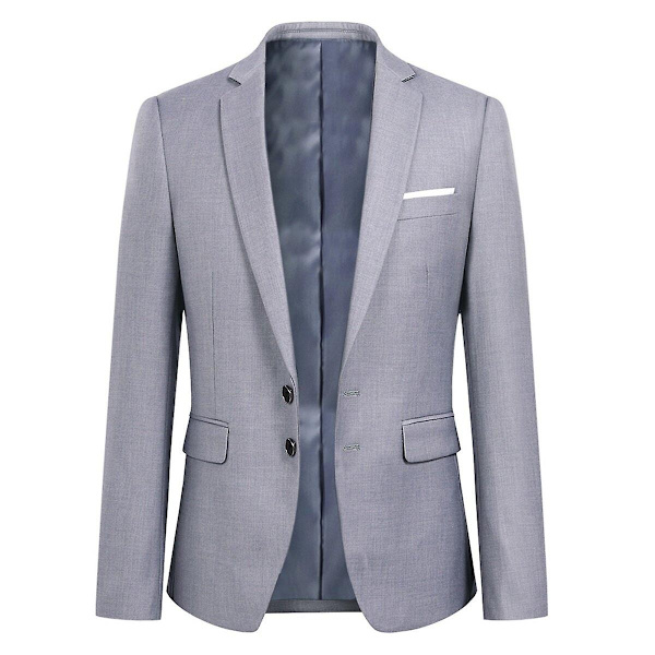 Allthemen Miesten Business Blazer Yksivärinen Slim Fit Takki-WELLNGS Grey 2XL