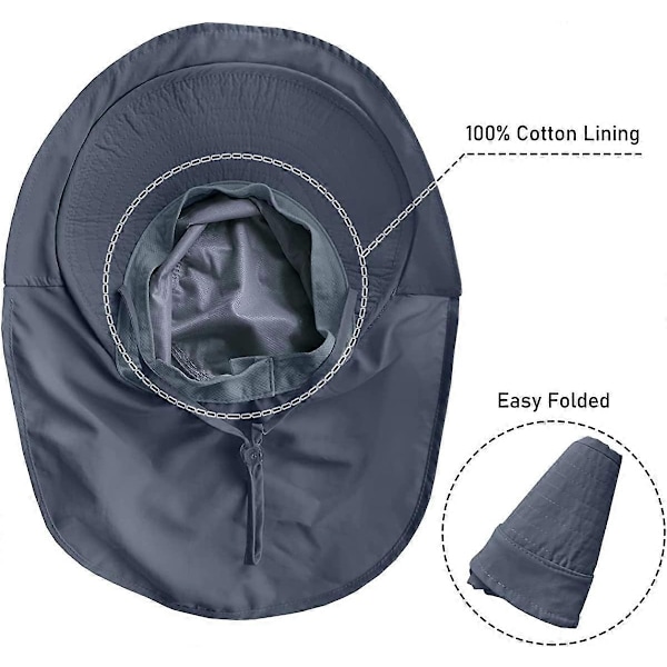 3-pakning Dame Solhatt med Hestehaleåpning, Nakke-klaff, Bred Skygge, UV-beskyttelse, Bøttehatt, Sommer, Strand, Fiske, Fottur, Hagearbeid, UPF 50+ - WELLNGS 3 Pack-4
