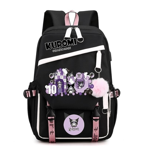 Kuromi Melody Joint Peripheral Backpack Female Japanese Cute Elementary School Students Junior High School Large Capacity School Bag-WELLNGS