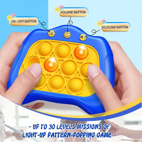 Pop Fidget Toy It Game, Push Bubble Stress Light-Up Toys Light Blue Cherry-WELLNGS