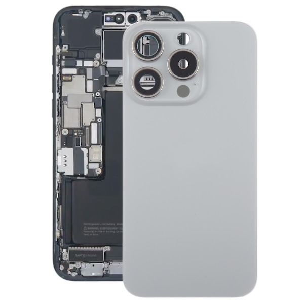 Glas batterilucka för iPhone 15 Pro Max-WELLNGS Grey