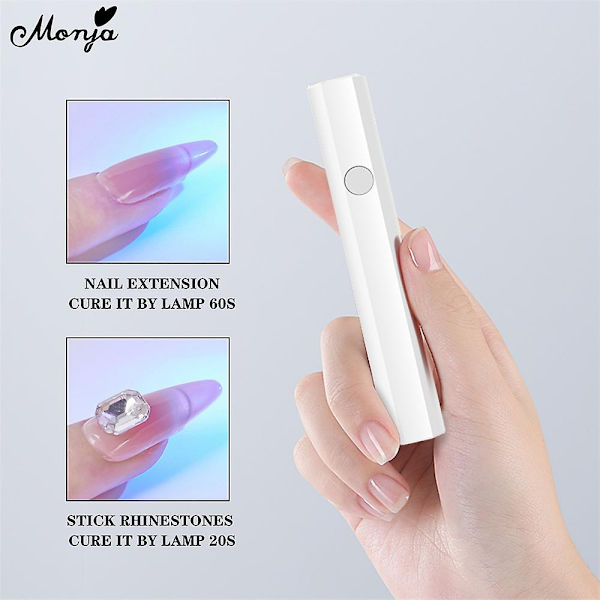 Lulou Magic Solid Nail Glue Kit 3-i-1 Nail Art Kits för nagelspets Press on Nails-WELLNGS White