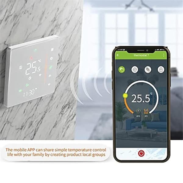 Wifi Smart Termostat Temperaturregulator Ugentlig Programmerbar Understøtter Touch Control-3a Sort-WELLNGS