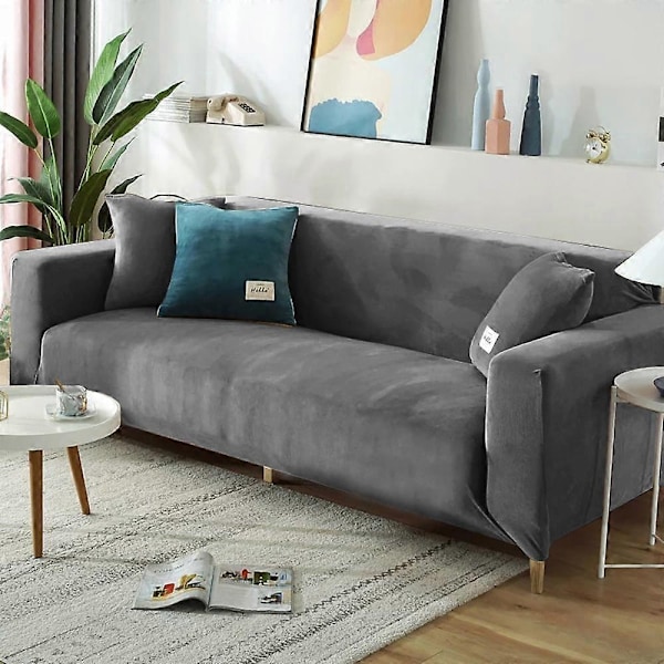 Vinterfløjlssofabetræk Kompatible med stue Elastiske møbelsofabetræk Chaiselong Hjørne L-formet sofabetræk 1 /2 /3 /4-WELLNGS wine red 2seater 140-185cm