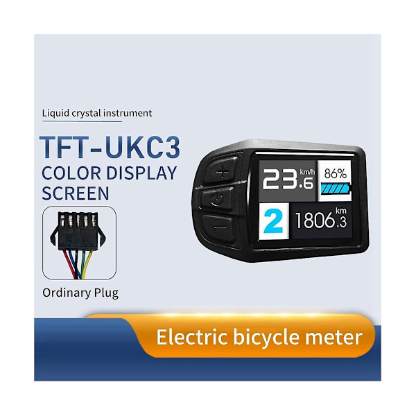 LCD TFT UKC3 Display Hastighed Batteritidsindikator til Elektrisk Cykel 24V 36V 48V Motorkonvertering-WELLNGS