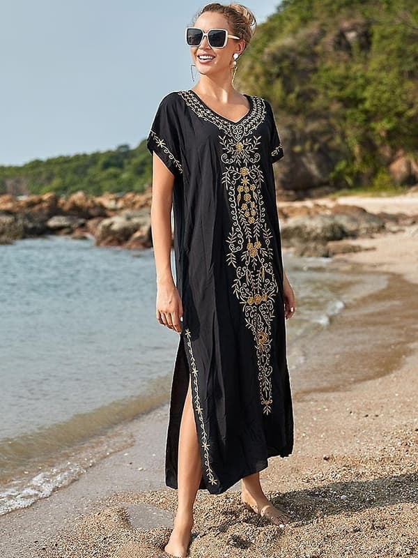 Broderad bomullsblus - WELLNGS Blue