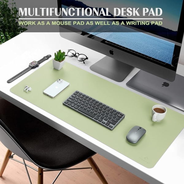 Skrivbordsmatta, Skrivbordsmatta, Skrivbordsmatta 43cm x 90cm, Laptopmatta, Skrivbordsmatta för kontor och hem, dubbelsidig (ljusgrön)