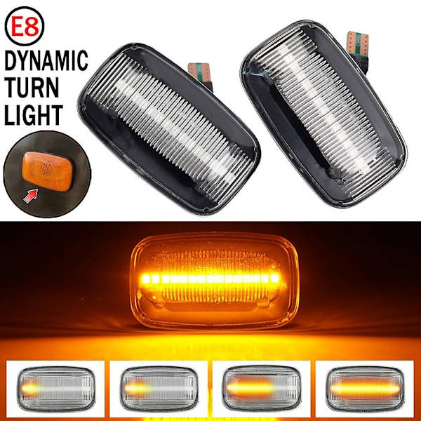 2 stk Dynamisk LED Sidemarkerlys Blinklys for Toyota Land Cruiser 70 80 100 Serie - WELLNGS