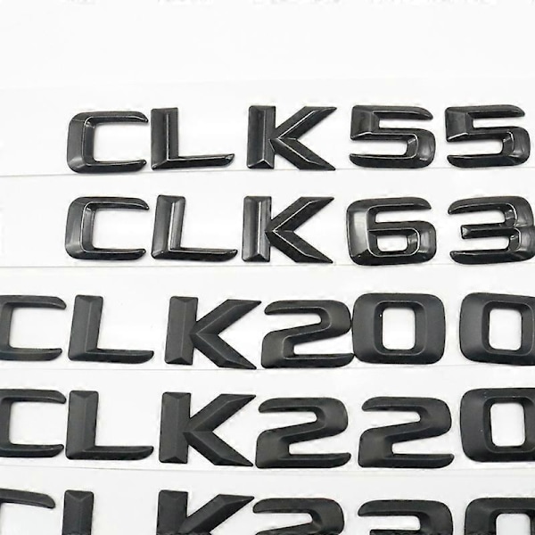 Siffer Bokstäver Märke Emblem Bakre Bagagelucka Logo för CLK55 CLK63 CLK200 CLK220 CLK280 CLK320 CLK350 CLK430 CLK500-WELLNGS Matt black CLK63
