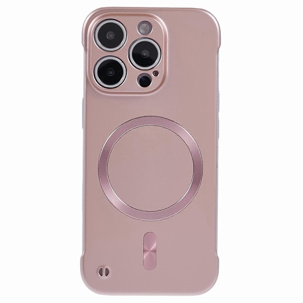 för iPhone 16 Pro Max Skal Kompatibelt med MagSafe Hårt PC Ramlöst Telefonskydd-WELLNGS Rose Gold