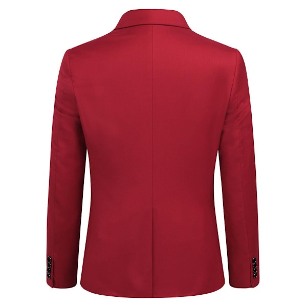 Allthemen Herr Business Blazer Solid Slim Fit Jacka-WELLNGS Red 2XL