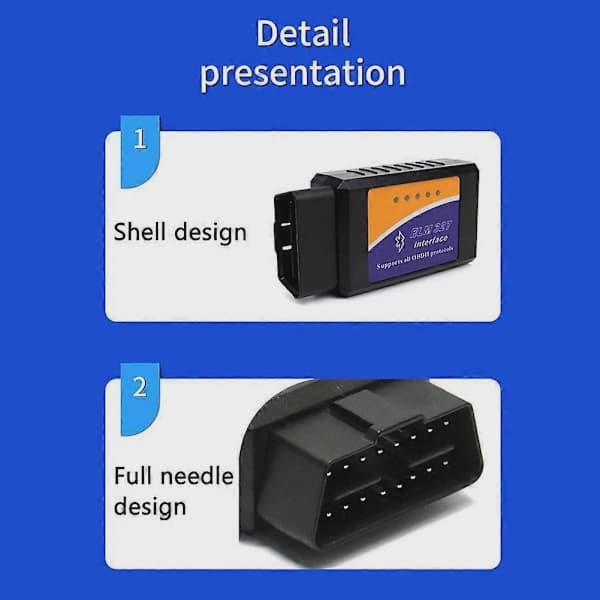 Bluetooth ELM327 OBD2 Scanner V15 - Et bildiagnoseværktøj til Android/iOS, der kan læse/slette fejlkoder og give realtidsdata