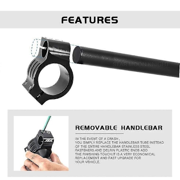 Styr Clip On Ons Gaffelhåndtag til Honda Cbr1000rr Cbr954rr Rvt1000r Rc51 Cbr650r Cbr600rr Cbr500r Cbr300r Cbr250r Cbr125r-WELLNGS 45MM