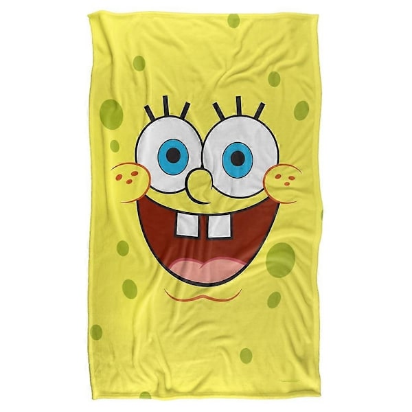 Svampebob Filt, 91 x 147 cm Svampebob Goofy Smiley Face Silky Touch Ultra Mjuk Filt - WELLNGS 40x30in 76x102cm