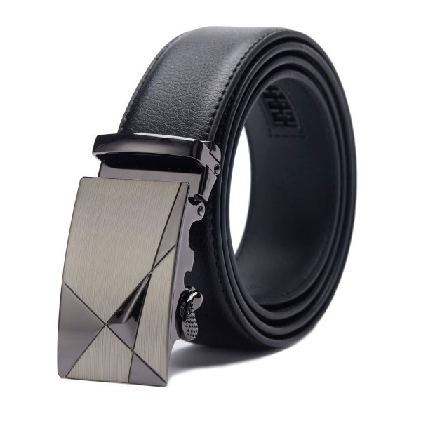 Bälte Läderbälte för män för män Automatiskt spänne Business Suit Bälte 35 mm brett svart Förbättrat material-WELLNGS