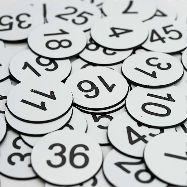 Muoviset numerolaput kaiverretut numeroidut laput tunnistelaput avaimenperälaput ilman reikää - WELLNGS White 51-100