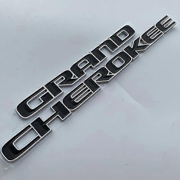 3D ABS Kromi Musta Logo Grand Cherokee Tunnus Kirjaimet Nimikyltti Auton Oven Merkki Tarra Jeep Grand Cherokee Tarra Lisävarusteet - WELLNGS Black Silver 17-22