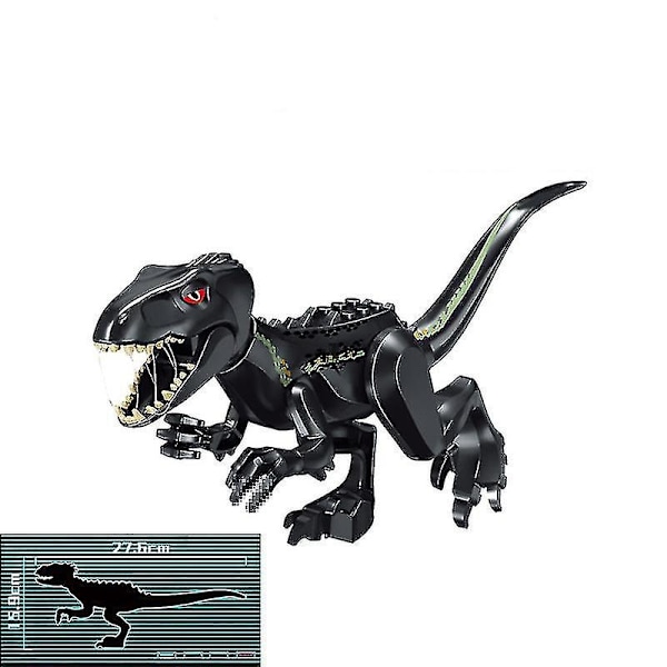 1 stk. Jurassic Big Size Dinosaur Building Blocks T-rex Quetzalcoatlus Baryonyx Actionfigurer Børnelegetøj Gaver-WELLNGS Indoraptor