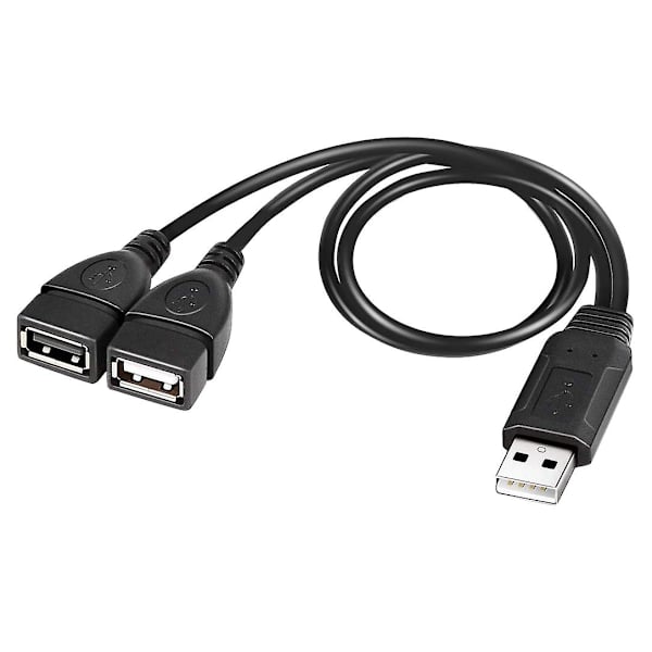 USB-splitterkabel, USB 2.0 A hann til dobbel USB hunn Jack Y-splitter ladekabel - WELLNGS