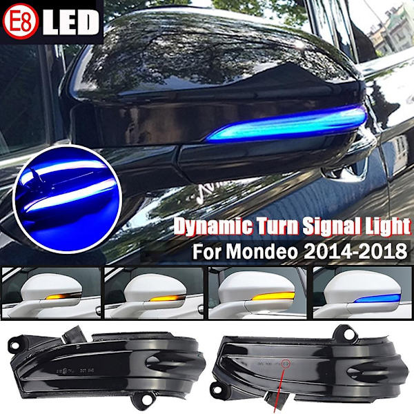Mondeo MK5 2014-2019 -autoon LED-dynaaminen sivupeilin valo vilkkuvalo sininen vilkkuvalo - WELLNGS