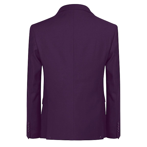 Allthemen Herresæt til Bryllupsfest Middag 3-delt Business Sæt Blazer Vest Bukser 9 Farver-WELLNGS Purple 3XL