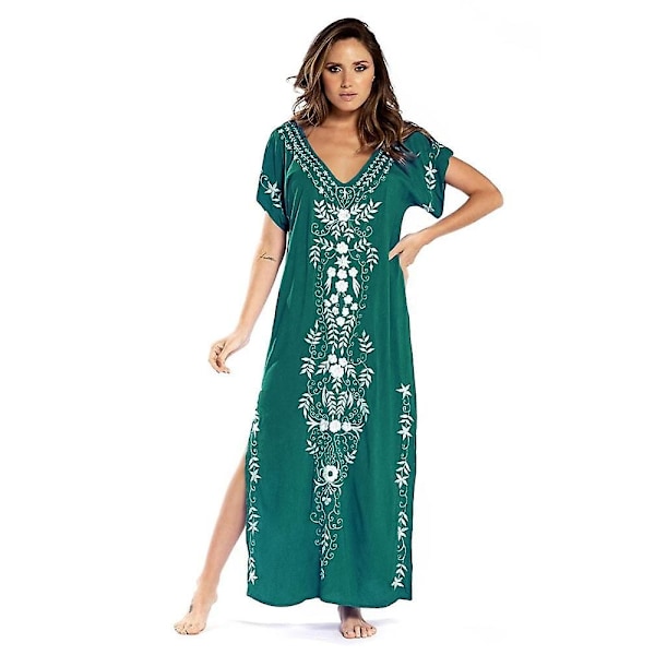 Broderet bomuldsbluse - WELLNGS Green