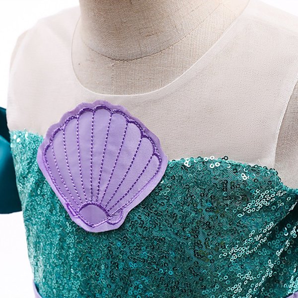 Lilla sjöjungfrun Ariel tyll prinsessklänning cosplay kostym-WELLNGS 4-5 Years