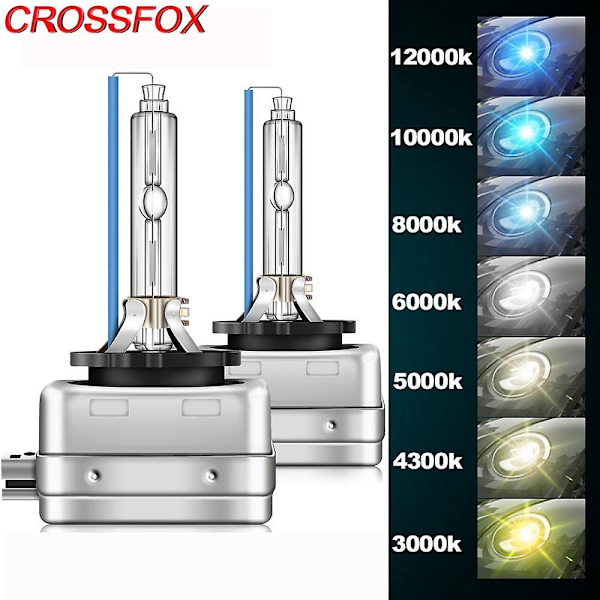 2 stk. D1S D1R HID Xenon-pærer til bil 35W D1 Hovedlykt 3000K 4300K 5000K 6000K 8000K 10000K 12000K Auto 12V-WELLNGS D1R 8000 K