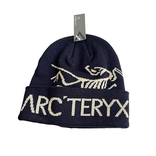 Arcteryx Menn Kvinner Vinter Strikket Lue Cap Hodeskallelue Stretchy Unisex Hodeplagg-WELLNGS Navy Blue