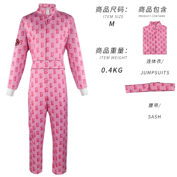 Uusi 2023 elokuva Barbie cosplay-asu naiset Margot Robbie vaaleanpunainen mekko tytöt Ken Ryan Gosling asu miehet Halloween-asu 130-WELLNGS Kids 130cm Princess Jumpsuit